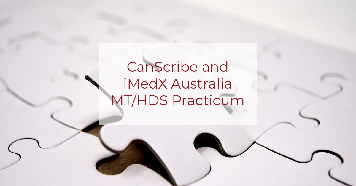 canscribe and imedx australia practicum